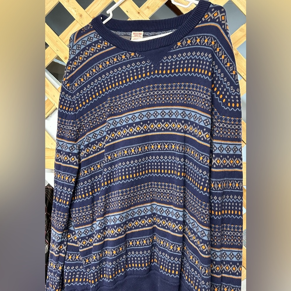 Men’s, Blue print sweater size XXL